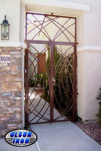 Iron gates, Iron gates Las Vegas, Security gates, Security screens, Security doors, Courtyard gates, Iron fence, Metal gates, Side yard gates, Rv gates, Double gates, Single gates, Driveway gates, Electric gates, Wrought iron gates, Iron works, Stair railing, Iron railings